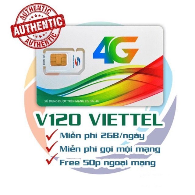 Sim 3g 4g viettel gói cước v120 mới siêu ưu đãi sim sử dụng 1 năm