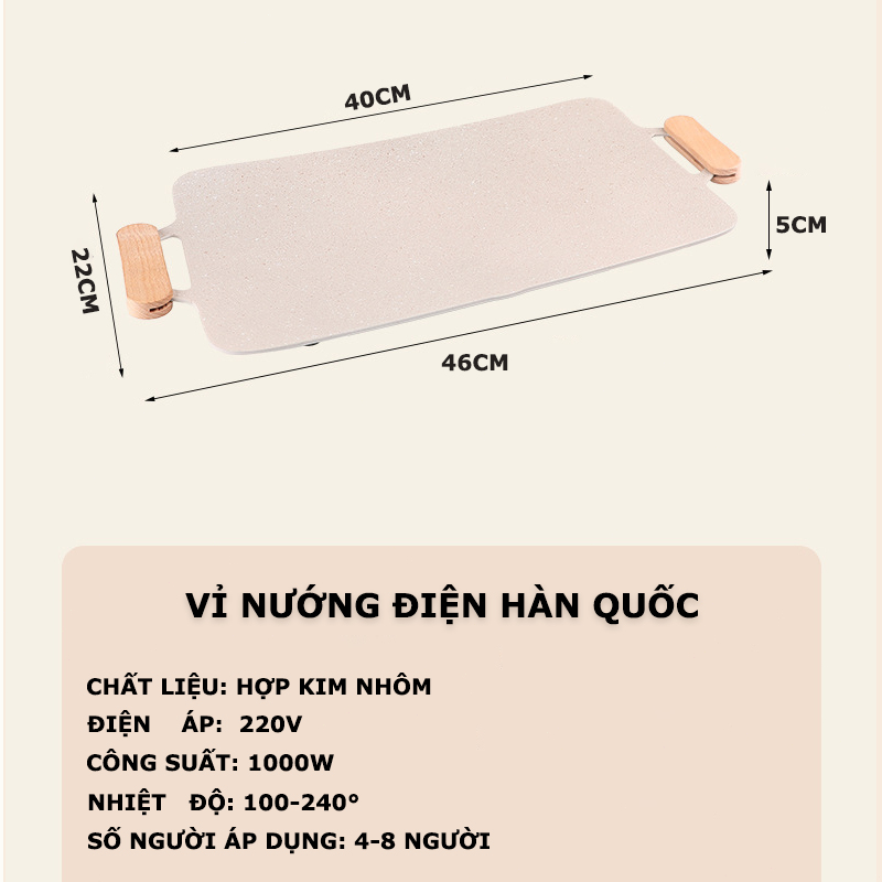 40CM Hàn Quốc Chảo đá nướng bếp nướng điện không khói chảo chống dính vỉ nướng điện lò nướng