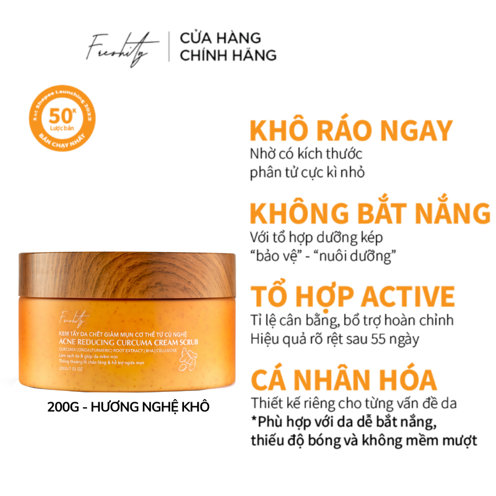 Kem Tẩy Da Chết Giảm Mụn Cơ Thể Từ Củ Nghệ Freshity 200g | BigBuy360 - bigbuy360.vn