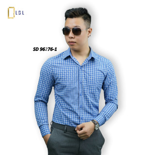 Áo sơ mi nam sọc ô chất liệu Cotton hạn chế nhăn nhàu, thấm hút mồ hôi thương hiệu LDL - SD,SC