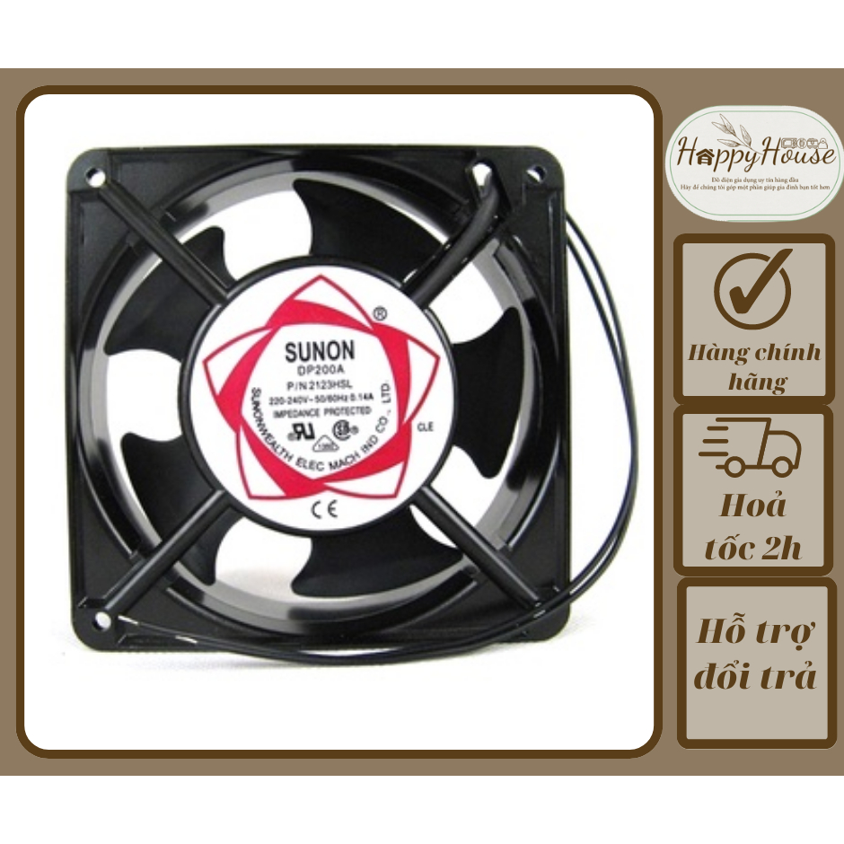 Quạt máy hàn - quạt thông gió - quạt sắt Sunon DP200A - kích thước 12 x 12 cm