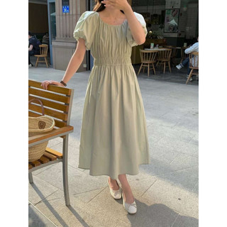 TAOXANH Váy midi cộc tay chun eo