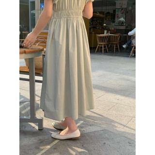 TAOXANH Váy midi cộc tay chun eo