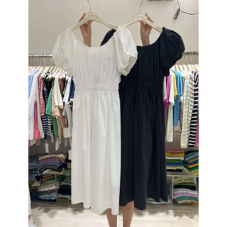 TAOXANH Váy midi cộc tay chun eo