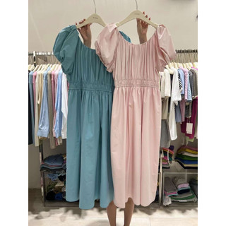 TAOXANH Váy midi cộc tay chun eo