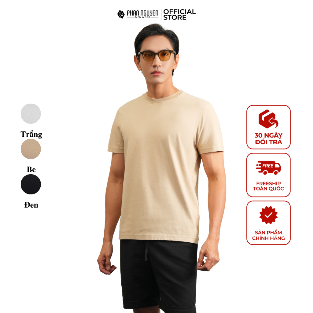 Áo phông nam cổ tròn Phan Nguyễn, chất liệu cotton thoáng mát, mềm mại, thiết kế hiện đại, năng động, basic APC.226