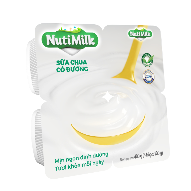 NutiMilk Thùng 48 Hộp Sữa chua Có Đường  - Thương Hiệu NUTIFOOD - AZAGO