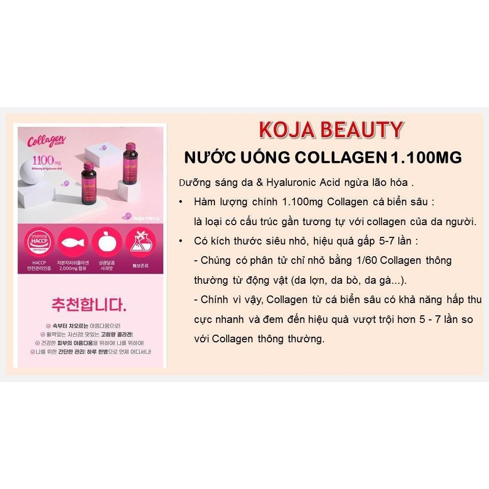 [HCM][XUẤT VAT] Nước uống bổ sung Collagen Koja Beautiful Hàn Quốc 1100mg hộp 10 lọ x 100ml/ lọ | BigBuy360 - bigbuy360.vn