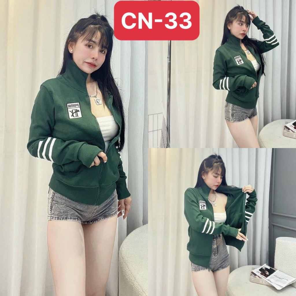 Áo khoác cotton - Áo khoác cổ trụ vải thun chống nắng phối 3 sọc đẹp, trẻ trung