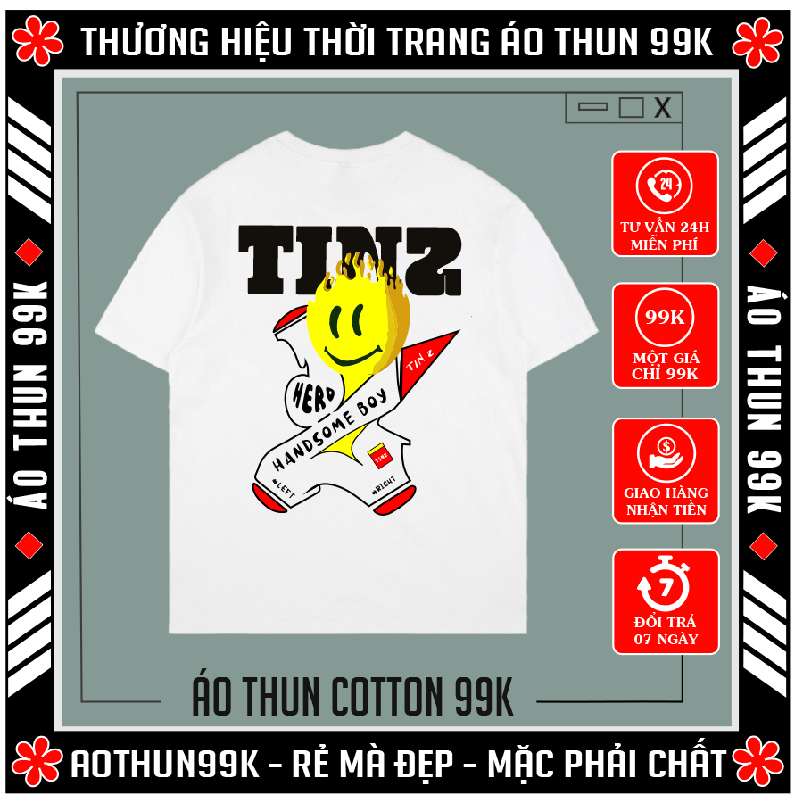 Áo phông cotton form rộng TINZ - Sản phẩm thời trang không thể thiếu trong tủ đồ của bạn - TINZ0013U