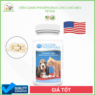 Viên bổ sung Canxi cho chó mèo Calcium Phosphorus PetAg - Hộp 50 viên