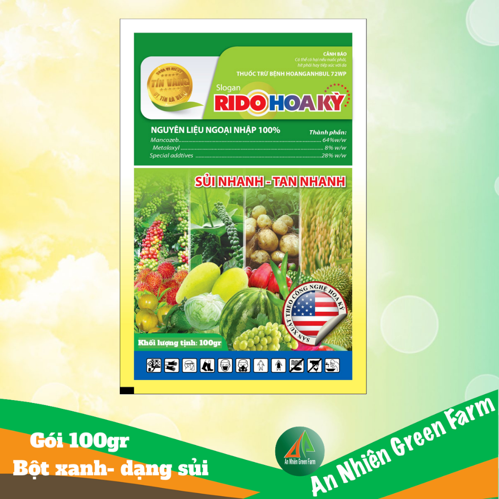 RIDO HOA KỲ BỘT SỦI Bột XANH