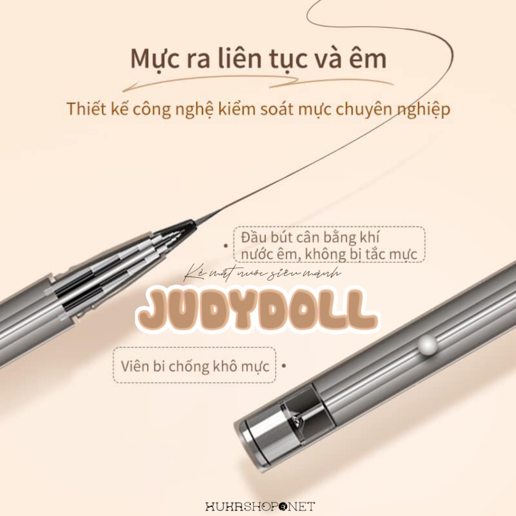 Bút kẻ mắt nước JUDYDOLL Skinny Liquid ngòi siêu mịn chống nước khô nhanh không nhòe 0.5ml