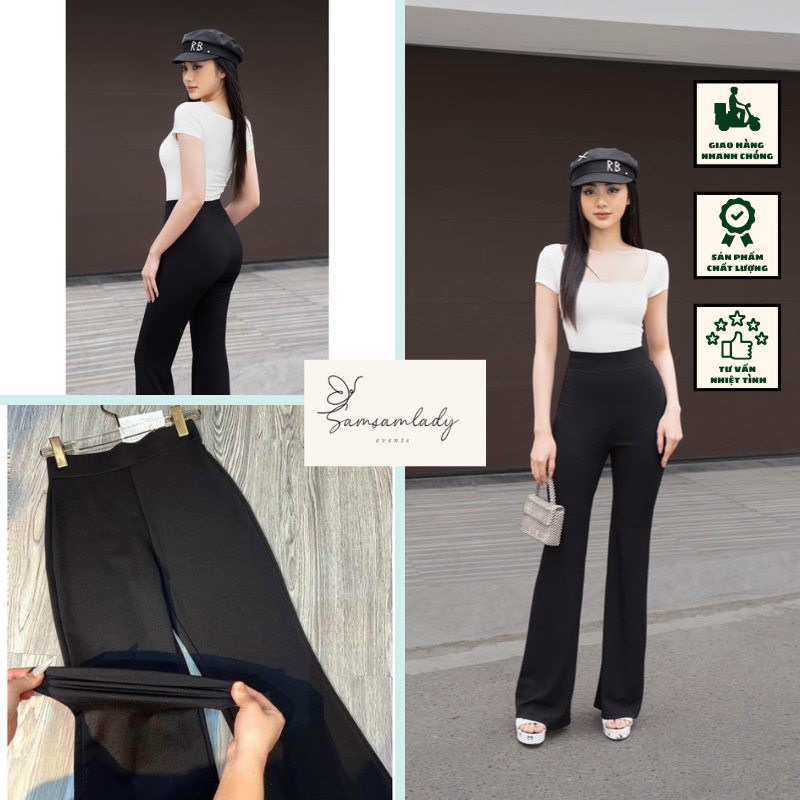 Quần UMI Ống Loe Quần Ống Loe Cạp Cao Quần Legging Ống Loe Dáng Dài Quần Legging Nữ Ống Loe Dáng Dài Lưng Cao Chất Umi