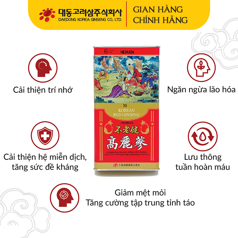 Thiên Sâm DAEDONG GINSENG 6 Năm Tuổi 150gr No 30 - 10 Củ