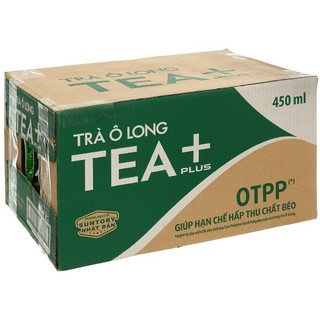 Thùng 24 chai trà ô long Tea Plus 450ml ( O long)