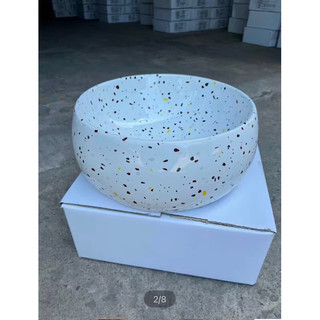 Lavabo nghệ thuật chấm bi đặt bàn (kiểu đá mài)