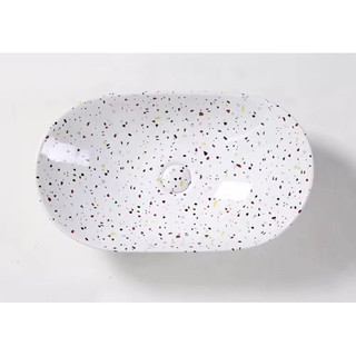 Lavabo nghệ thuật chấm bi đặt bàn (kiểu đá mài)