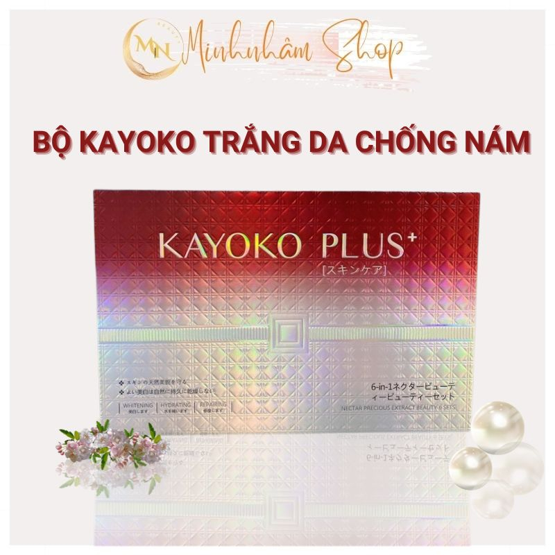 Bộ mỹ phẩm Kayoko plus đỏ 6in1 Nhật Bản giúp ngừa nám. tàn nhang, dưỡng trắng da