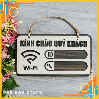 Bảng Gỗ Decor Quán Free Wifi trang trí