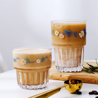 Ly Thủy Tinh In Hoa Phong Cách Hàn Quốc