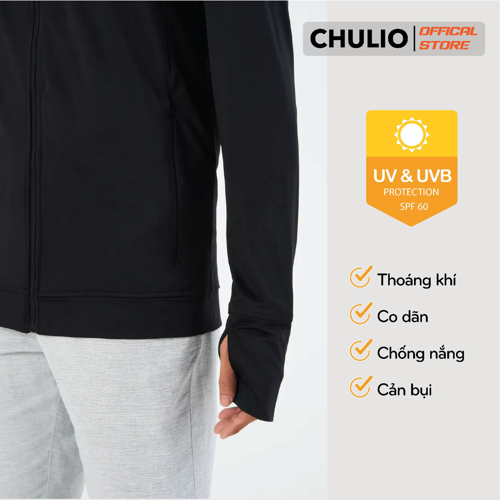 Áo Chống Nắng Nam Nữ Chulio vải dày có lỗ thông hơi chống tia UV, găng tay chống nắng