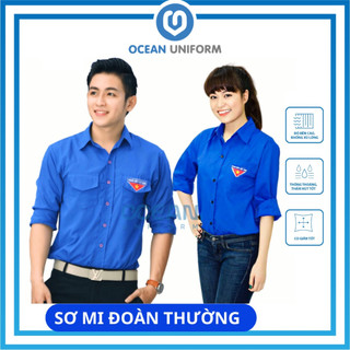 Áo đoàn thanh niên, áo sơ mi đoàn thanh niên nam nữ cộc tay, dài tay HÀNG TIÊU CHUẨN