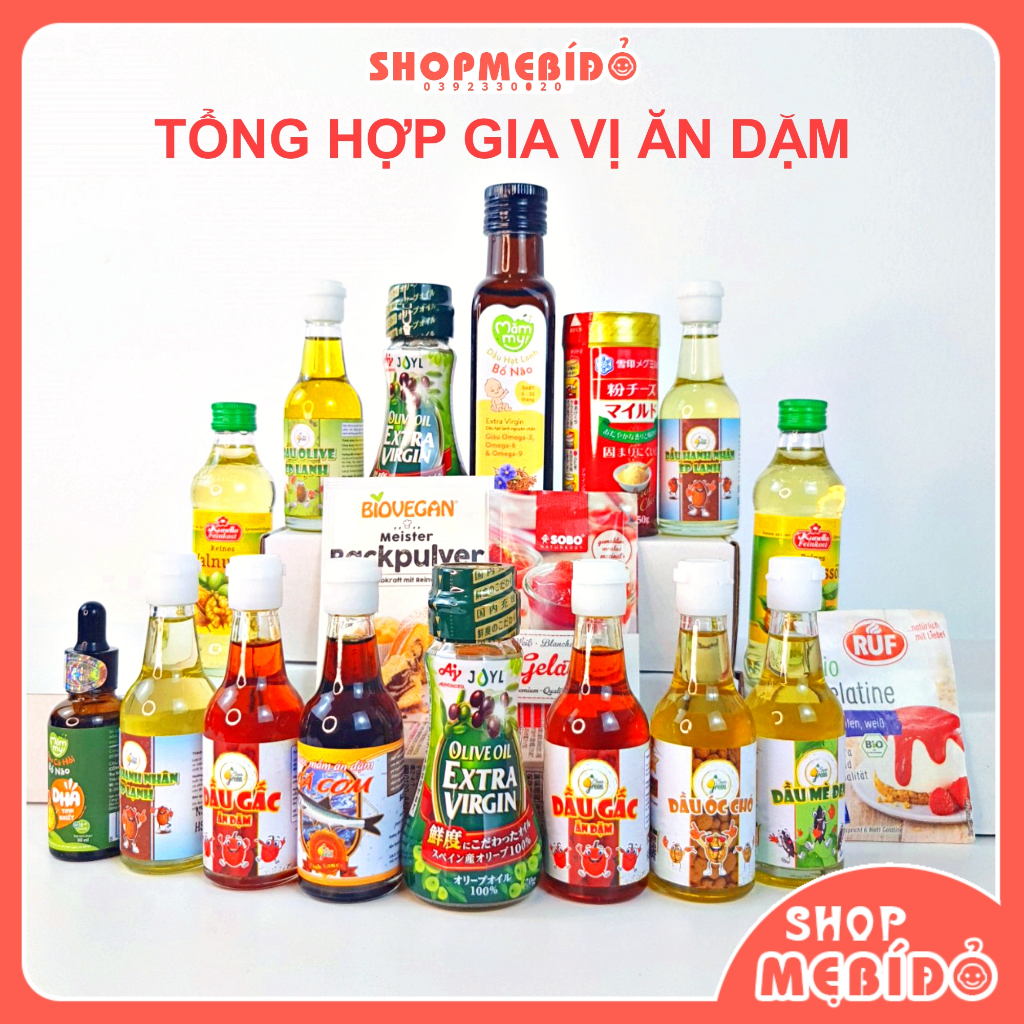 Dầu Ăn Dặm Gia Vị Hạt Nêm Cho Bé Ăn Dặm Tăng Cường Dinh Dưỡng Shop Mẹ Bí Đỏ