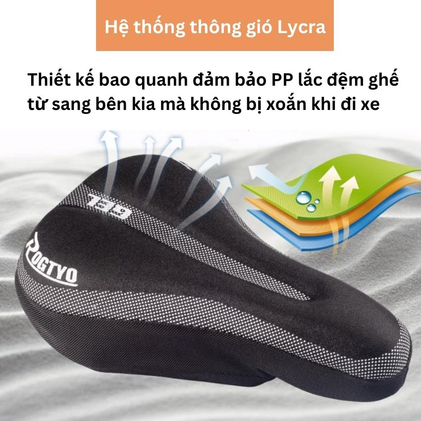Bọc yên xe đạp thể thao Vires/ Rogtyo êm ái thoáng khí 2 màu, bọc yên xe đạp đệm mút, đệm yên xe đạp