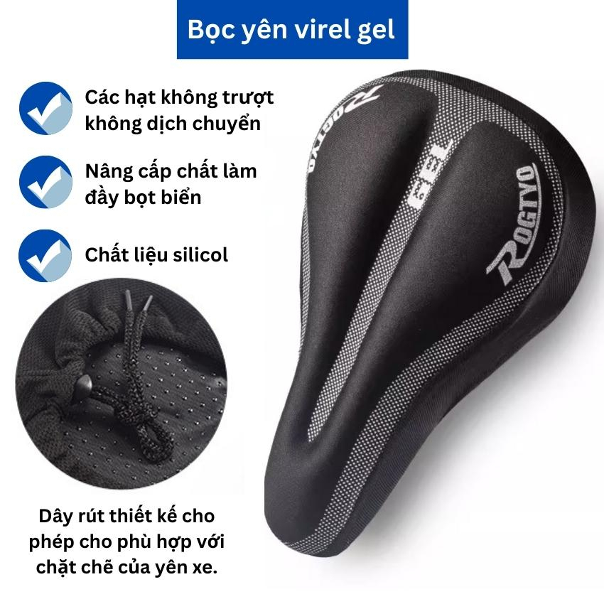 Bọc yên xe đạp thể thao Vires/ Rogtyo êm ái thoáng khí 2 màu, bọc yên xe đạp đệm mút, đệm yên xe đạp