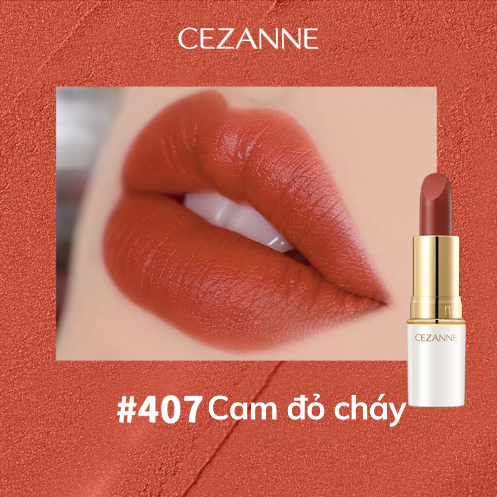 Son thỏi lì Cezanne Lasting Lip Color N Nhật Bản mềm mịn lâu trôi 3.9g - màu 407