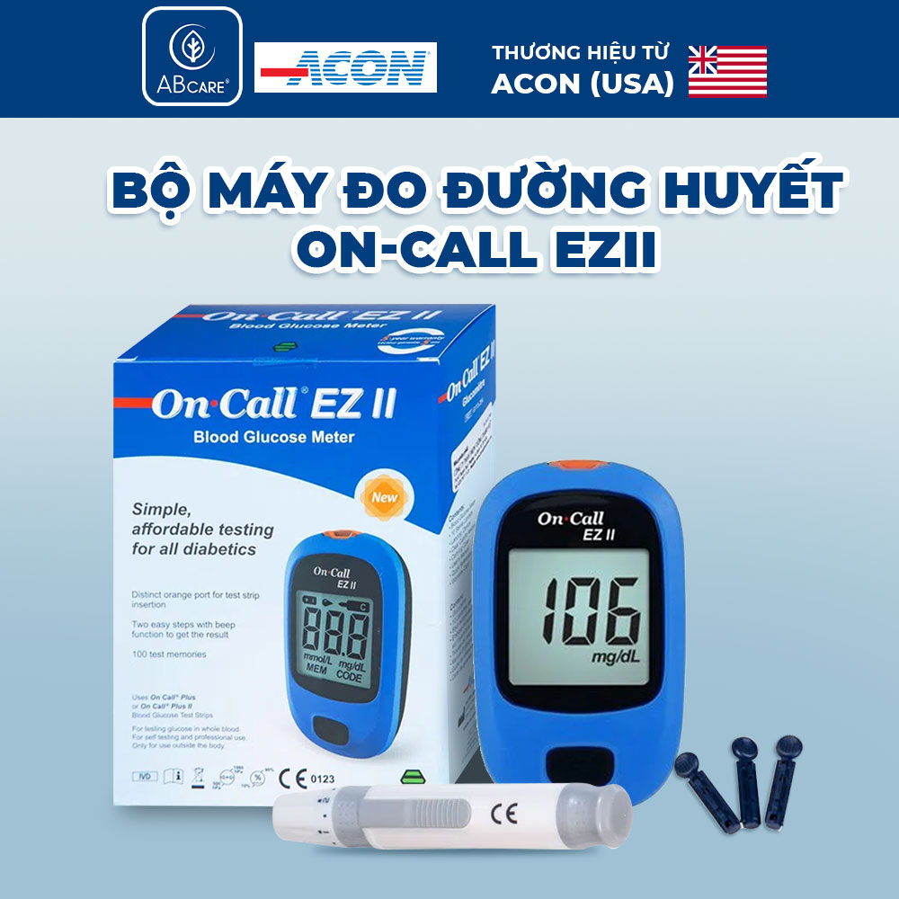 Máy đo đường huyết ACON On-Call EZII - Đo nhanh trong 10S Bảo hành trọn đời