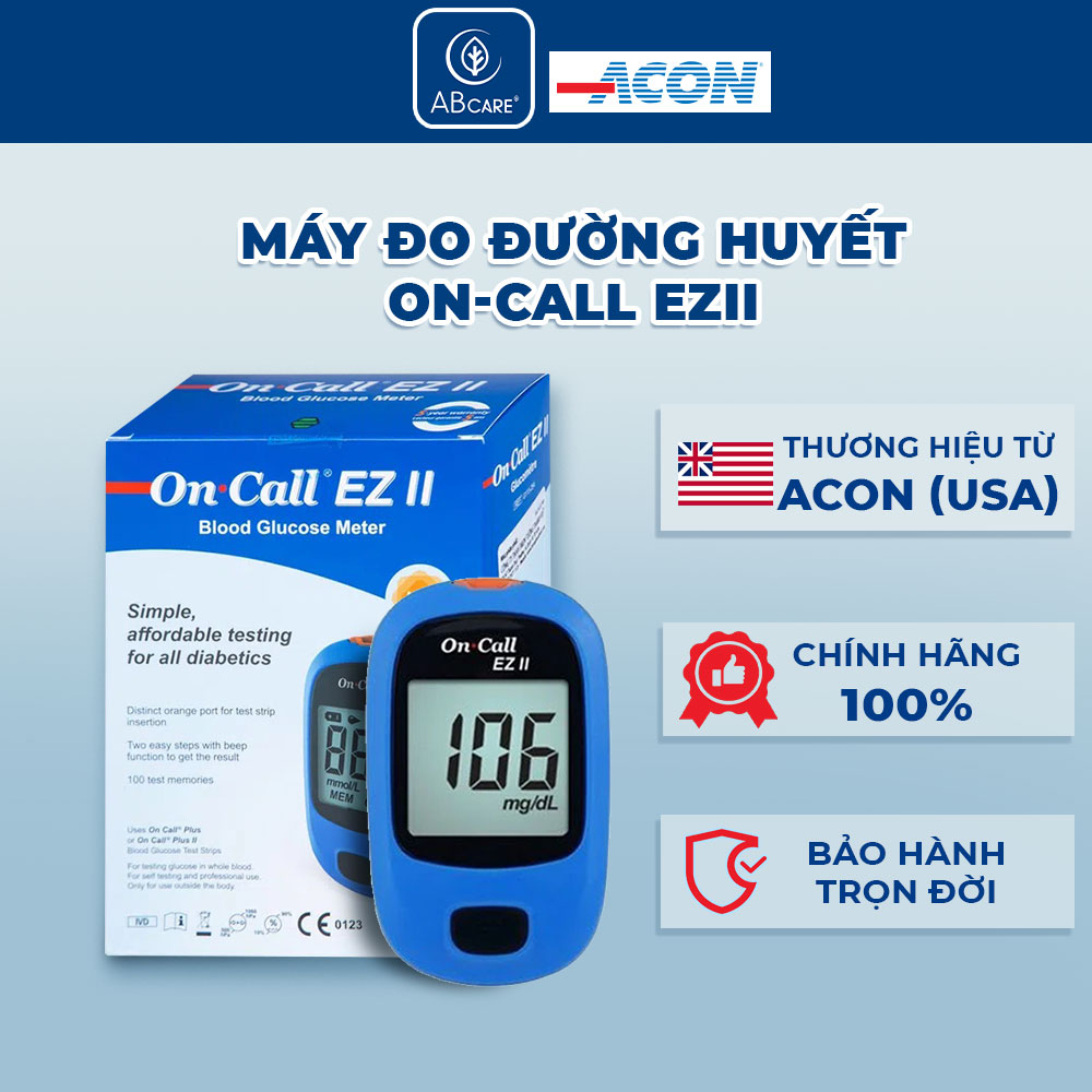 Máy đo đường huyết ACON On-Call EZII - Đo nhanh trong 10S Bảo hành trọn đời