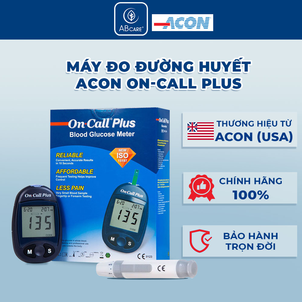 Máy đo đường huyết ACON On Call Plus - Đo nhanh trong 10S bảo hành trọn đời