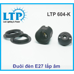 Phụ kiện trang trí đui đèn E27 - ĐUÔI ĐÈN E27 LẮP ÂM - MSP: 604-K