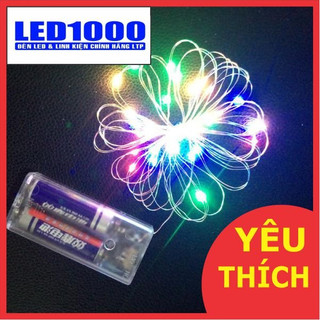 Dây đèn đom đóm led trang trí - DÂY ĐÈN LED BÓNG MINI CHỐNG NƯỚC NHIỀU MÀU 3m, 10m DÙNG PIN(Bao gồm Pin)