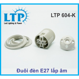 Phụ kiện trang trí đui đèn E27 - ĐUÔI ĐÈN E27 LẮP ÂM - MSP: 604-K