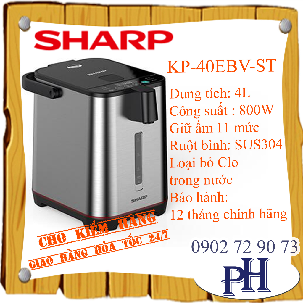 Bình thủy điện Sharp KP-40EBV-ST 4 lít