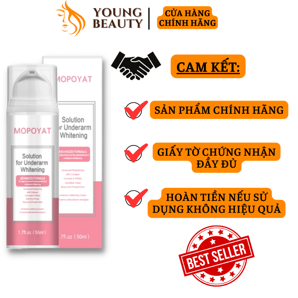 Kem xóa mờ thâm đa năng MOPOYAT - Kem mờ thâm body, nách, đầu gối, khuỷu tay, giúp da trắng sáng - YOUNG BEAUTY