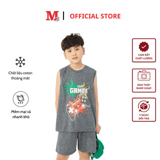 Bộ quần áo sát nách bé trai mùa hè quần đùi và áo thun in hình  Exp Game Thời trang M2  K0030717