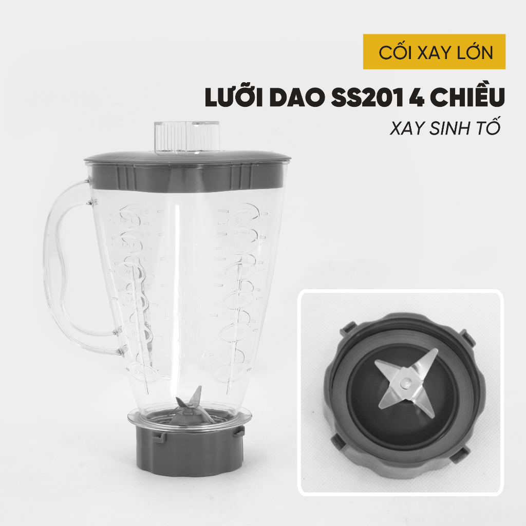 Máy xay đa năng 3 cối KUSCHELN xay sinh tố, xay thịt, xay hạt chuẩn Đức công suất 350W - KBD033-350