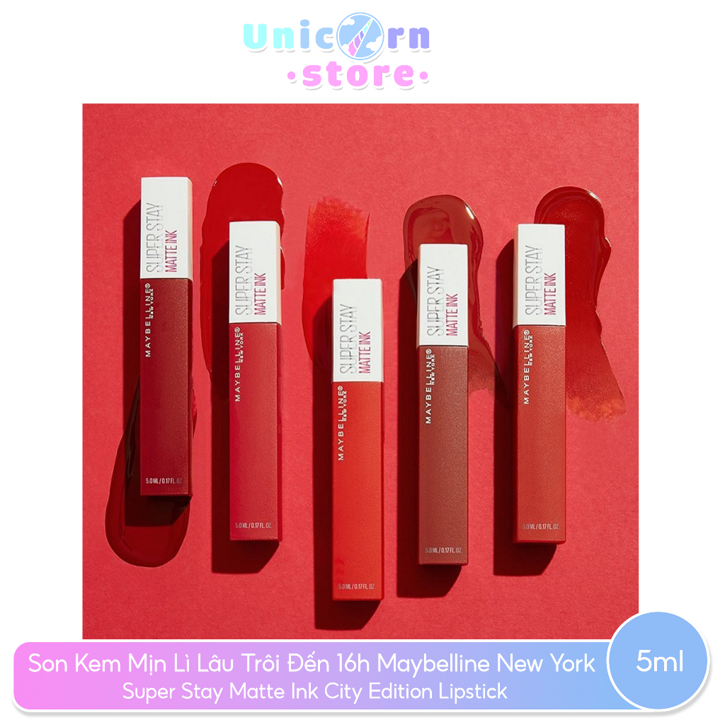 Son Kem Mịn Lì Lâu Trôi Đến 16h Maybelline New York Super Stay Matte Ink City Edition Lipstick