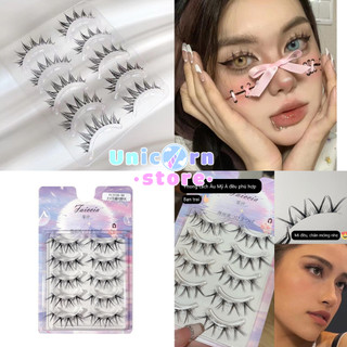 Bộ 5 Cặp Lông Mi Giả Cong Dày Trong Suốt Tự Nhiên Phong Cách Âu Á Faiccia