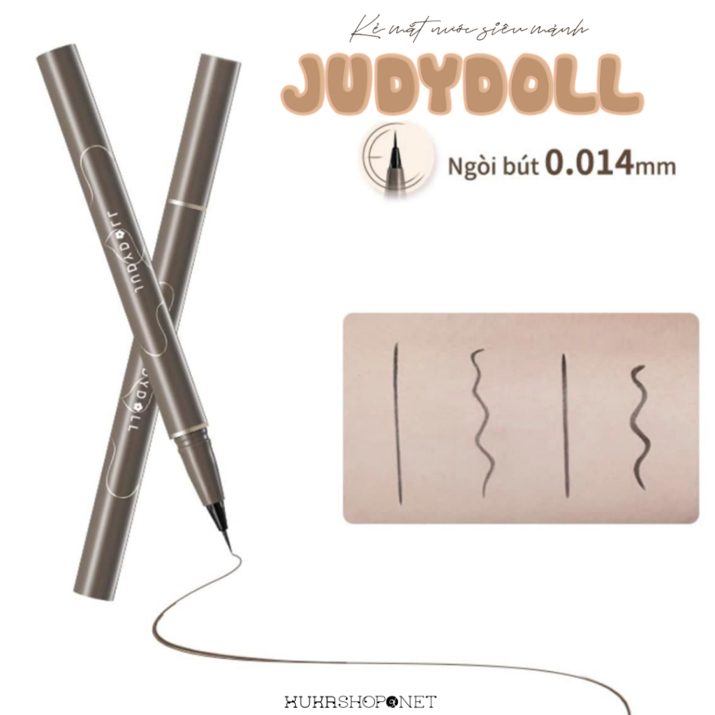Bút kẻ mắt nước JUDYDOLL Skinny Liquid ngòi siêu mịn chống nước khô nhanh không nhòe 0.5ml