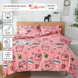 Set chăn ga gối cotton poly nhập mẫu chuột hamster