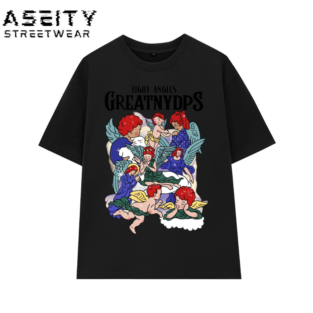 Áo Phông Tay ngắn form vừa local brand ASEITY , COTTON 100%, THIÊN THẦN TÓC ĐỎ