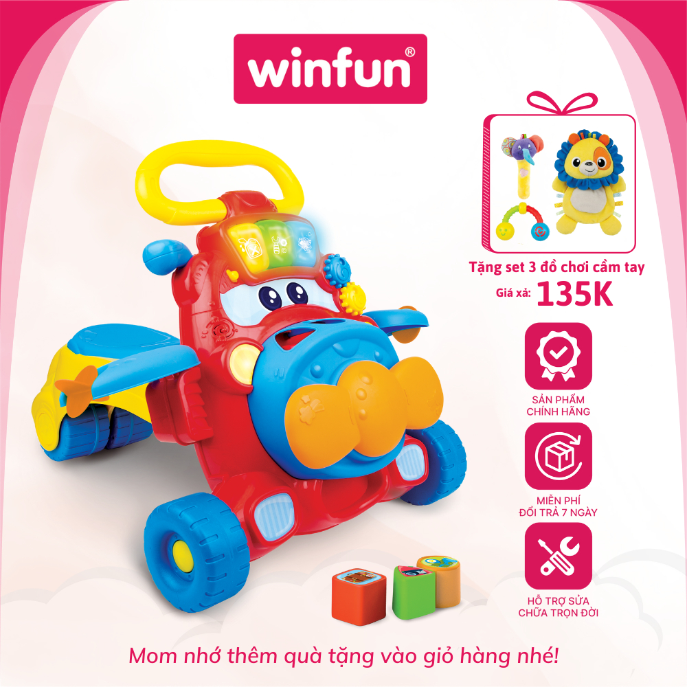 Xe tập đi cho bé kết hợp xe chòi chân 2 trong 1 có đồ chơi thả khối và phát nhạc vui nhộn Winfun 0875-01