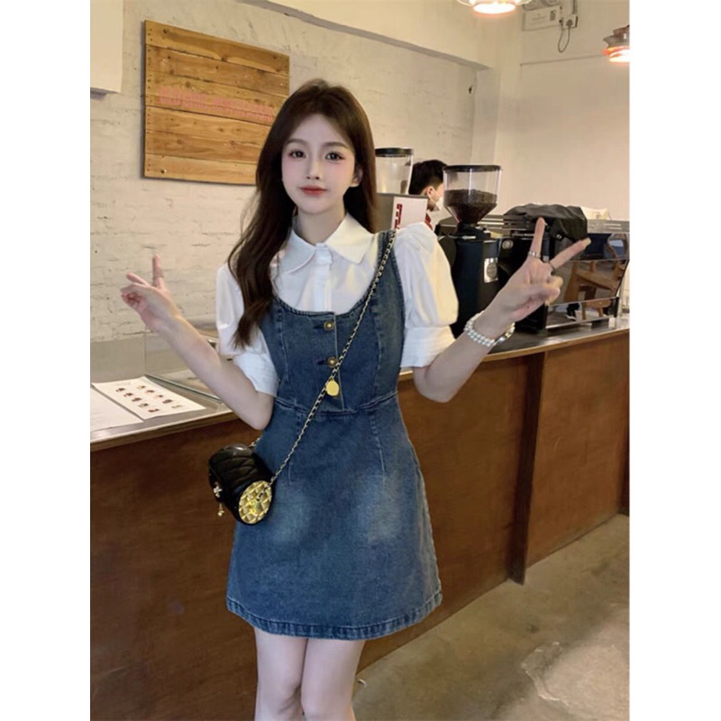 CÓ SẴN - Váy Bò Jeans Demin Dáng Ngắn Ulzzang Hàn Quốc❤️