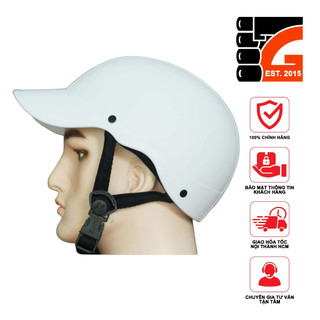 Mũ Bảo Hiểm 1/2 NAPOLI Kết màu trắng - FREESIZE 54-59cm - Dùng cho người đi xe máy