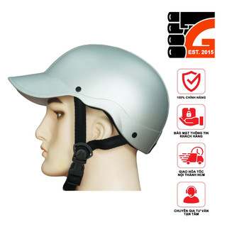 Mũ Bảo Hiểm 1/2 NAPOLI Kết màu bạc - FREESIZE 54-59cm - Dùng cho người đi xe máy